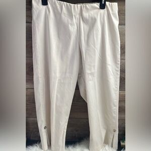 CLICK by COLOR ME COTTON Ladies Tan Cropped Elastic Waist Wider Leg Pants PL